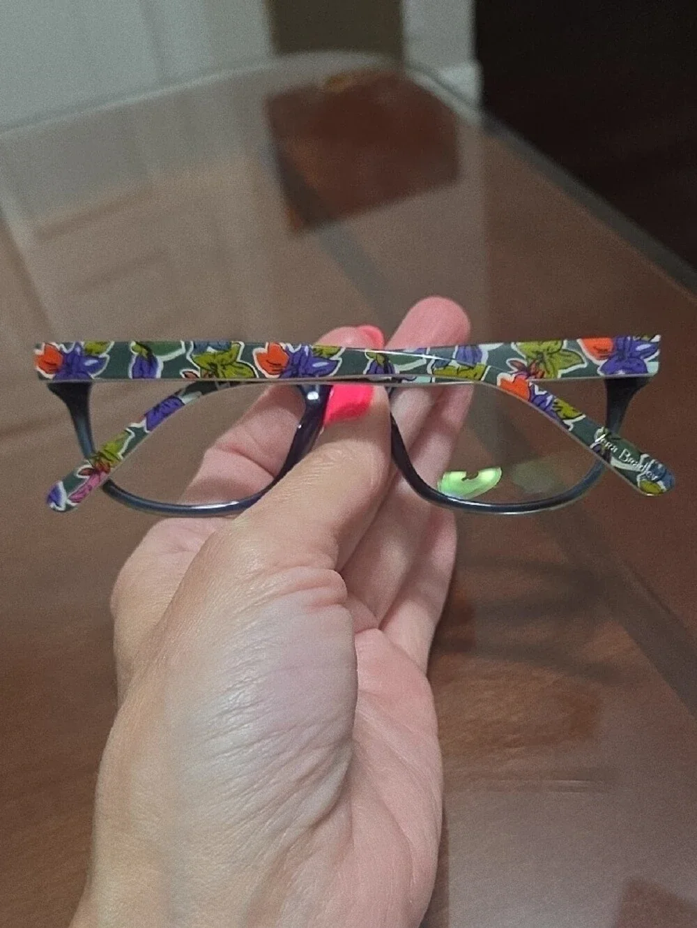 Vera Bradley Kids Black Frames with Mint Temples